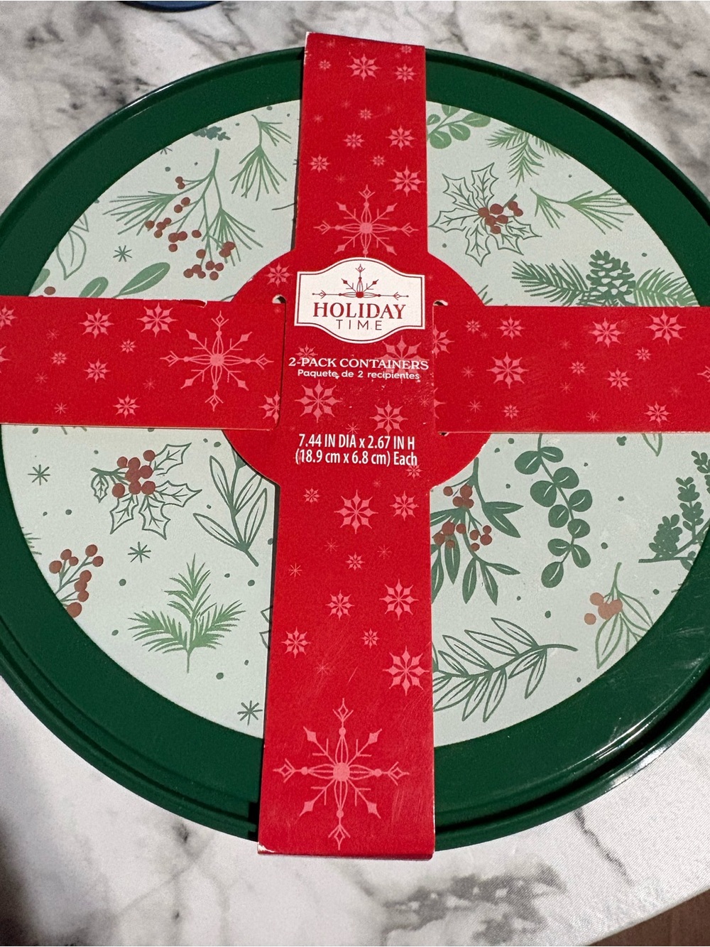 Holiday Time Christmas 2-Pack Containers New in Package